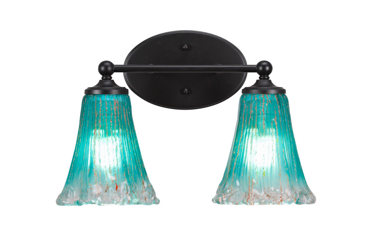Toltec Lighting - 5912-MB-725 - Two Light Bathroom Lighting - Capri - Matte Black