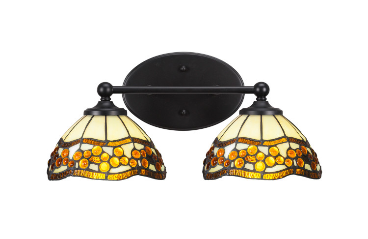 Toltec Lighting - 5912-MB-9975 - Two Light Bathroom Lighting - Capri - Matte Black