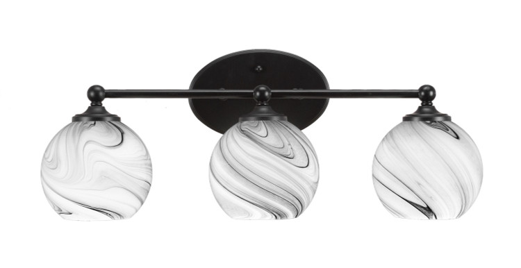 Toltec Lighting - 5913-MB-4109 - Three Light Bath Bar - Capri - Matte Black