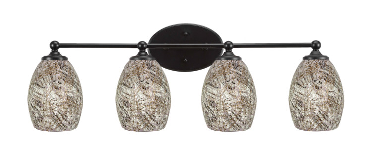 Toltec Lighting - 5914-MB-5054 - Four Light Bathroom Lighting - Capri - Brushed Nickel