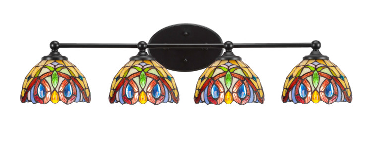 Toltec Lighting - 5914-MB-9445 - Four Light Bathroom Lighting - Capri - Brushed Nickel