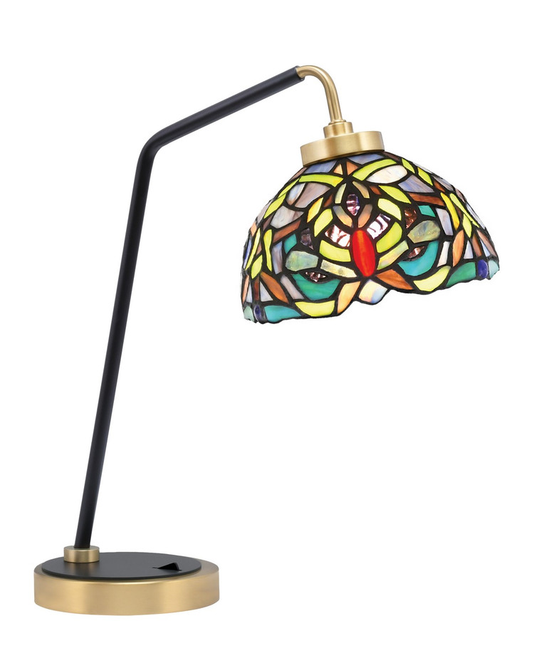 Toltec Lighting - 59-MBNAB-9905 - One Light Desk Lamp - Desk Lamps - Matte Black & New Age Brass