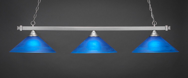 Toltec Lighting - 803-BN-415 - Three Light Billiard Bar - Square - Brushed Nickel