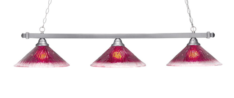 Toltec Lighting - 803-BN-716 - Three Light Billiard/Island - Square - Brushed Nickel