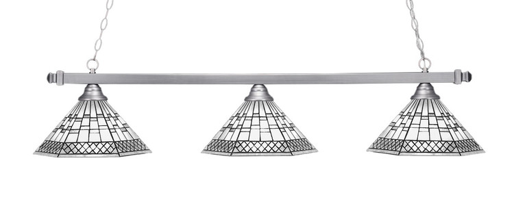 Toltec Lighting - 803-BN-910 - Three Light Billiard/Island - Square - Brushed Nickel
