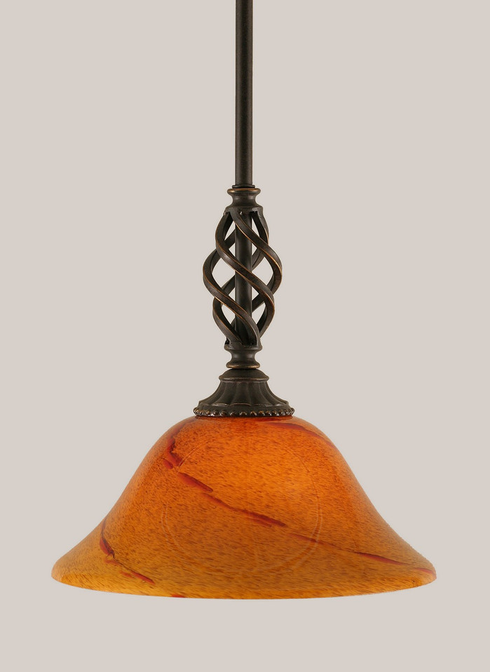 Toltec Lighting - 80-DG-114 - One Light Mini Pendant - Eleganté - Dark Granite