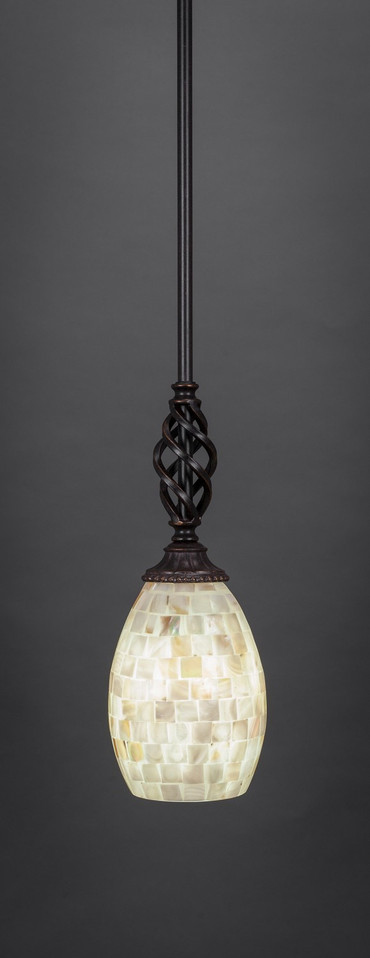 Toltec Lighting - 80-DG-406 - One Light Mini Pendant - Eleganté - Dark Granite