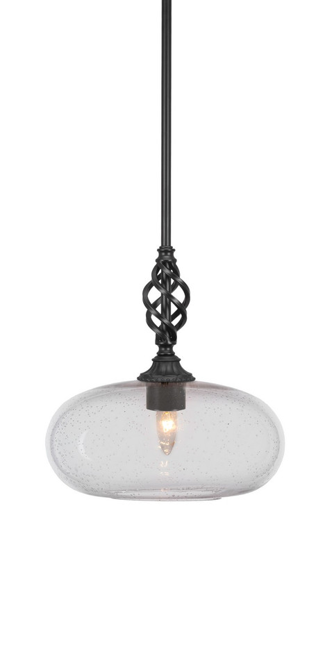 Toltec Lighting - 80-MB-206 - One Light Mini Pendant - Eleganté - Matte Black
