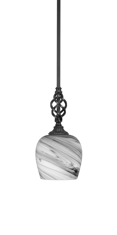 Toltec Lighting - 80-MB-4819 - One Light Mini Pendant - Eleganté - Matte Black