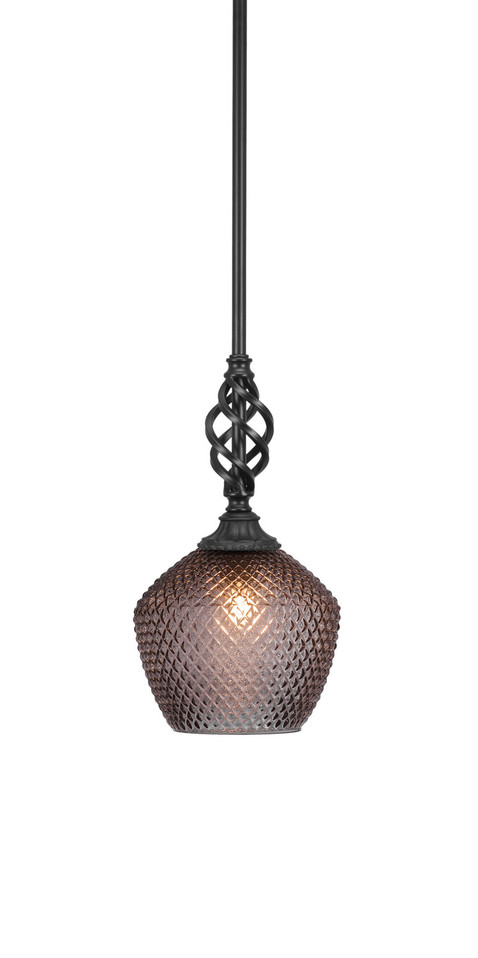Toltec Lighting - 80-MB-4922 - One Light Mini Pendant - Eleganté - Matte Black