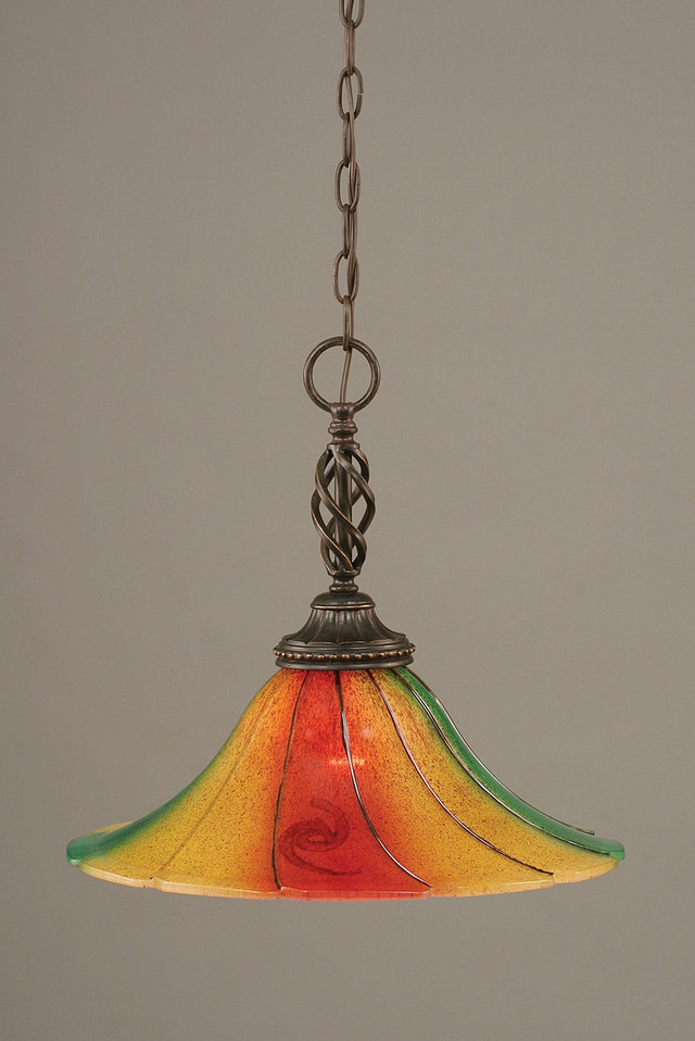 Toltec Lighting - 82-DG-767 - One Light Pendant - Eleganté - Dark Granite