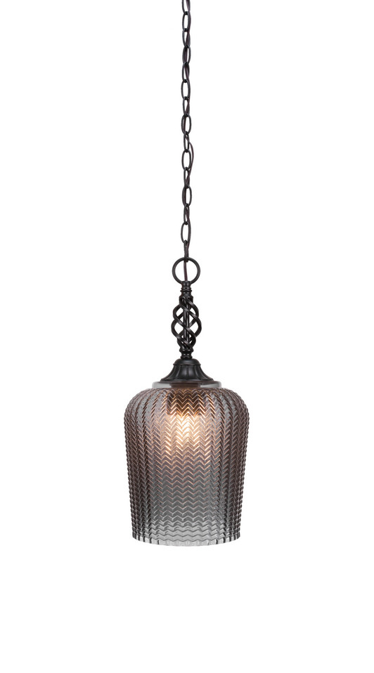 Toltec Lighting - 82-MB-4282 - One Light Pendant - Eleganté - Matte Black