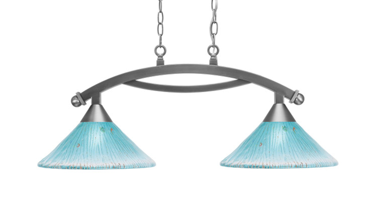 Toltec Lighting - 872-BN-448 - Two Light Island Bar - Bow - Brushed Nickel