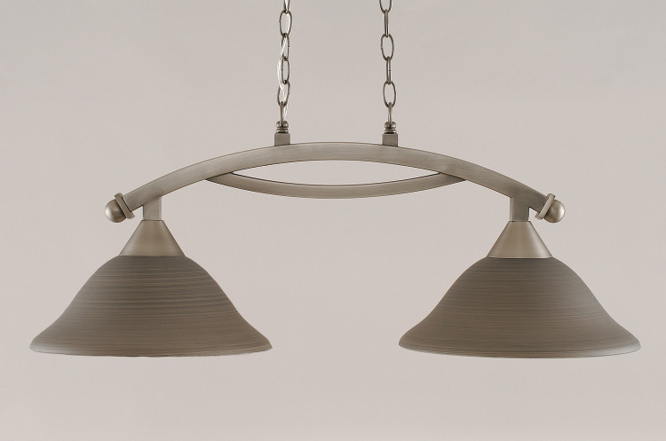 Toltec Lighting - 872-BN-604 - Two Light Island Bar - Bow - Brushed Nickel