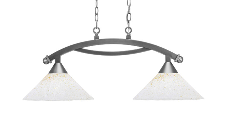 Toltec Lighting - 872-BN-702 - Two Light Island Bar - Bow - Brushed Nickel