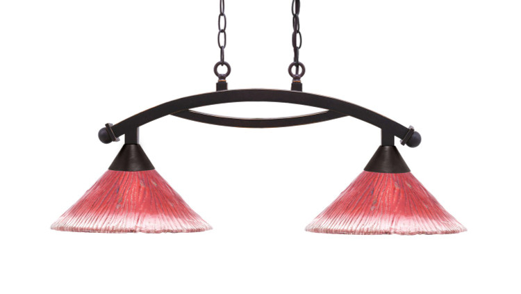 Toltec Lighting - 872-DG-706 - Two Light Island Bar - Bow - Dark Granite
