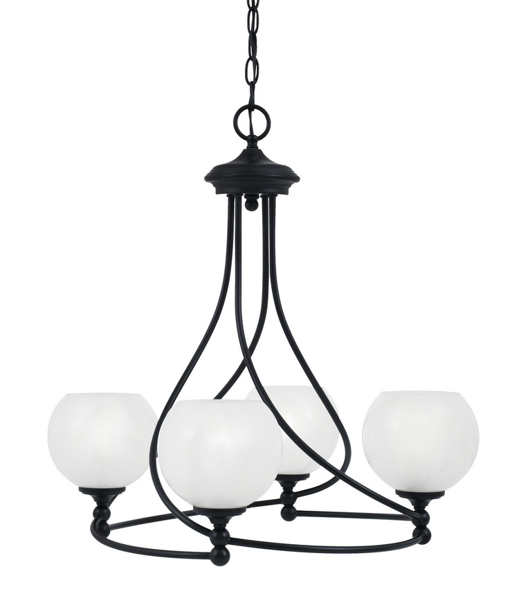 Toltec Lighting - 904-MB-4101 - Four Light Chandelier - Capri - Matte Black
