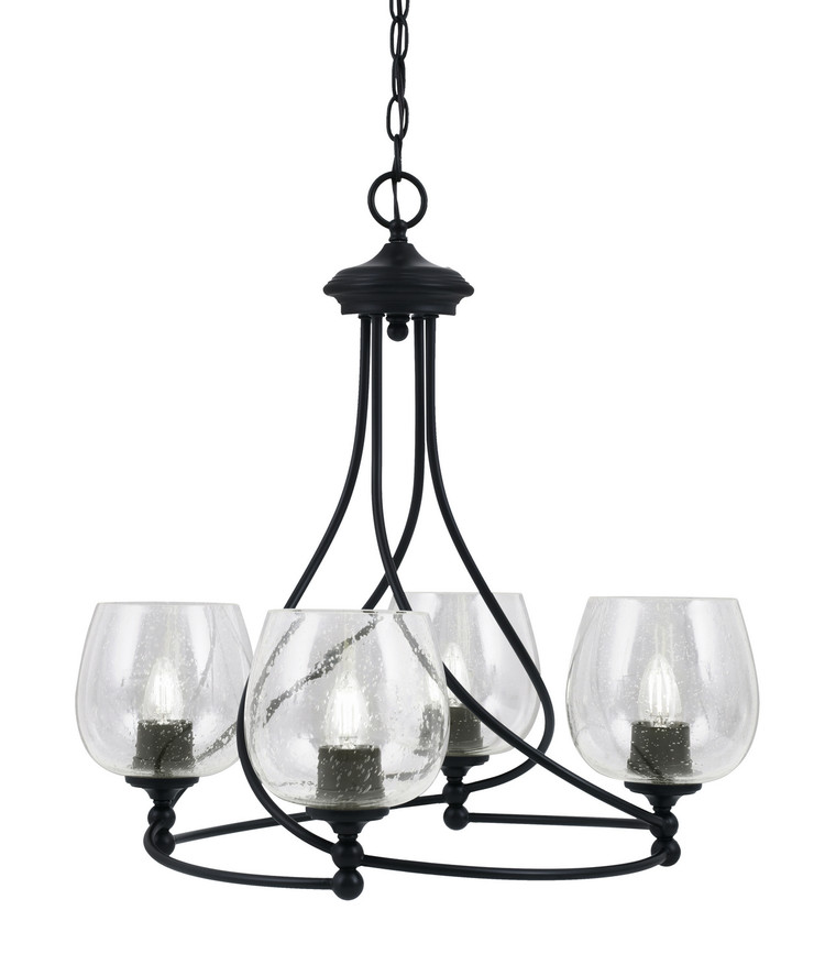Toltec Lighting - 904-MB-4810 - Four Light Chandelier - Capri - Matte Black