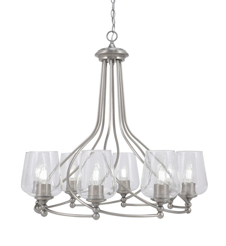 Toltec Lighting - 908-BN-210 - Eight Light Chandelier - Capri - Brushed Nickel