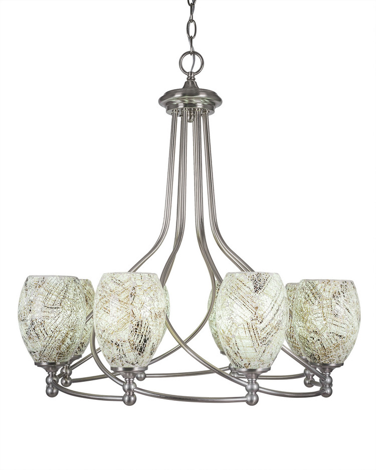 Toltec Lighting - 908-BN-5054 - Eight Light Chandelier - Capri - Brushed Nickel