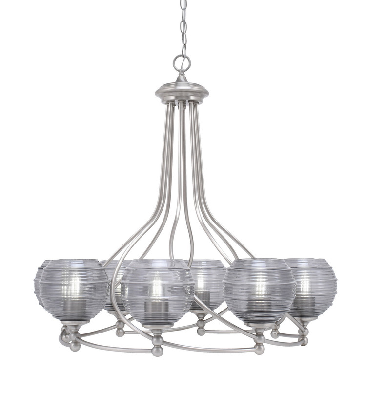 Toltec Lighting - 908-BN-5112 - Eight Light Chandelier - Capri - Brushed Nickel