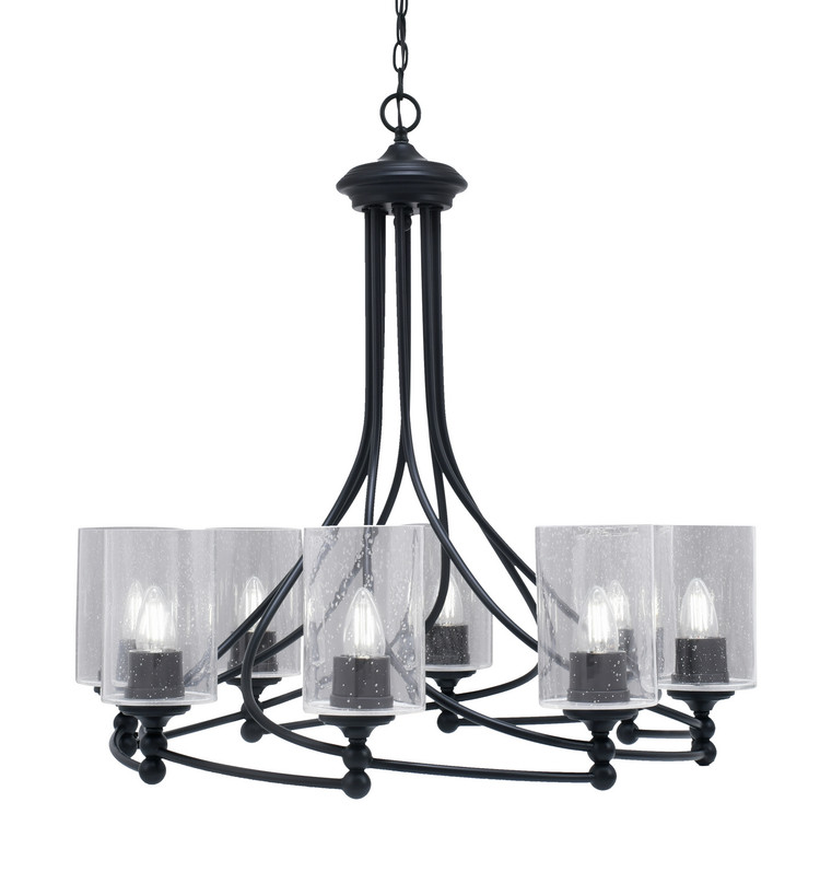 Toltec Lighting - 908-MB-300 - Eight Light Chandelier - Capri - Matte Black