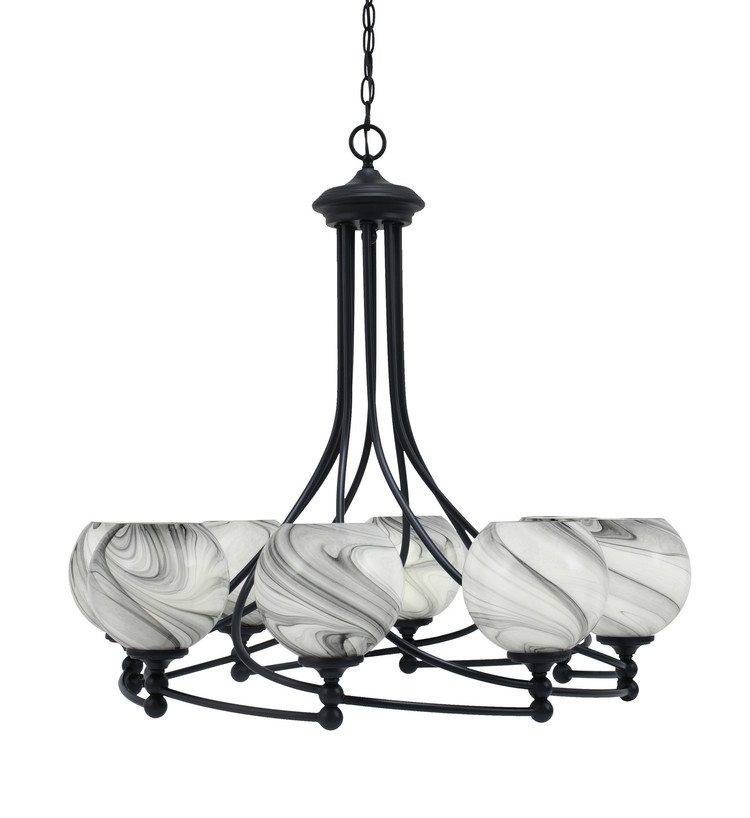 Toltec Lighting - 908-MB-4109 - Eight Light Chandelier - Capri - Matte Black