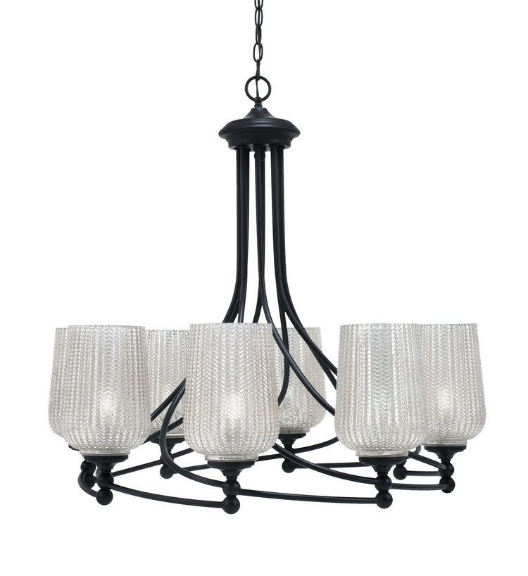 Toltec Lighting - 908-MB-4253 - Eight Light Chandelier - Capri - Matte Black