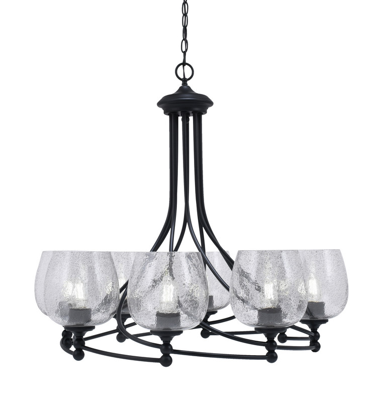 Toltec Lighting - 908-MB-4812 - Eight Light Chandelier - Capri - Matte Black
