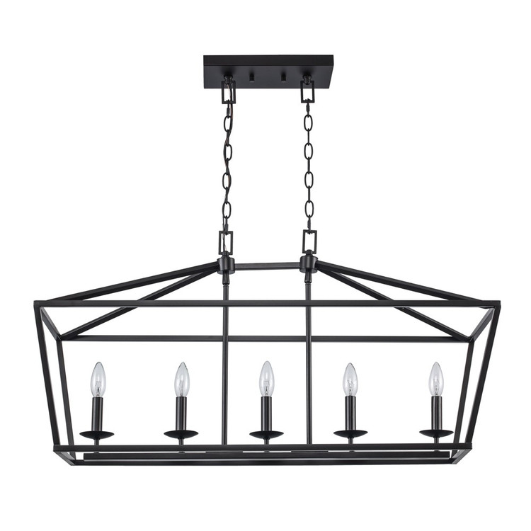 Trans Globe Imports - 10263 BK - Five Light Chandelier - Lacey