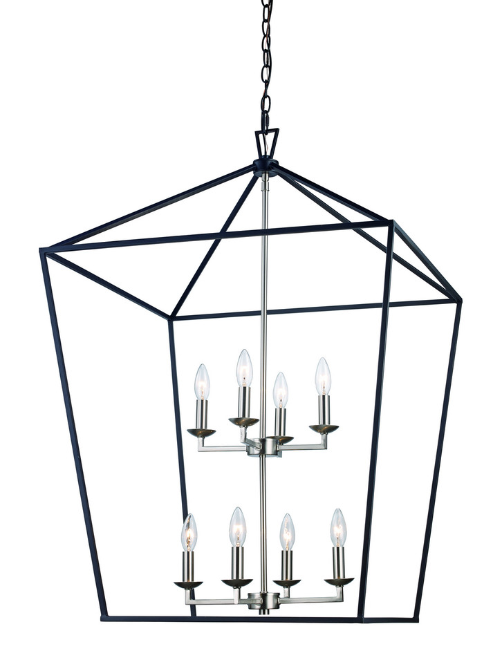 Trans Globe Imports - 10268 BK/BN - Eight Light Pendant - Black / Brushed Nickel Trans Globe Imports - 10268 BK/BN - Eight Light Pendant - Black / Brushed Nickel
