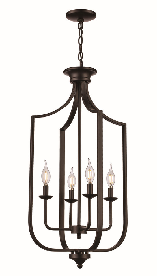 Trans Globe Imports - 11216 MB - Four Light Pendant - Matte Black