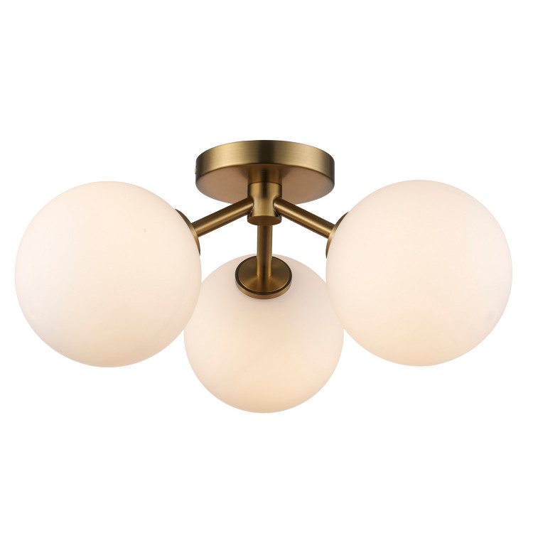 Trans Globe Imports - 11613 AG - Three Light Flush Mount - Haskell - Antique Gold