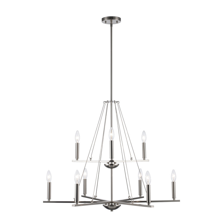 Trans Globe Imports - 11649 BN - Nine Light Pendant - Linden - Brushed Nickel Trans Globe Imports - 11649 BN - Nine Light Pendant - Linden - Brushed Nickel