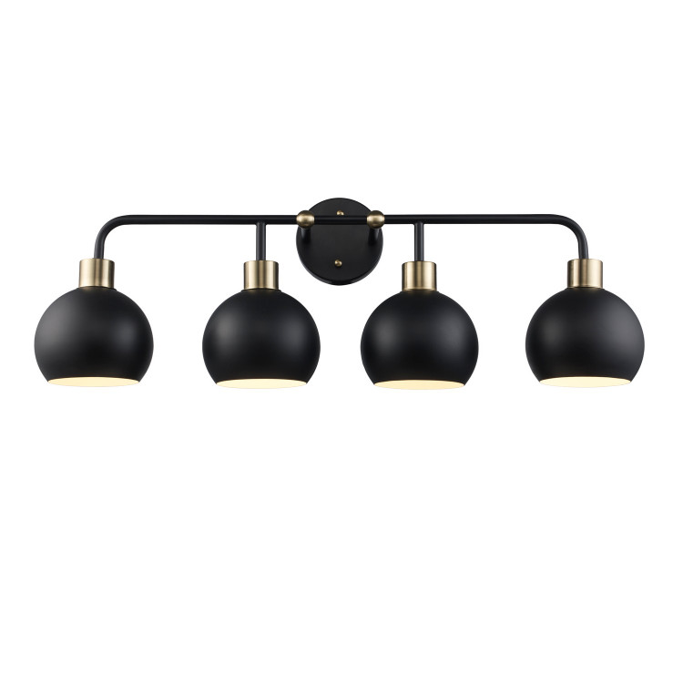 Trans Globe Imports - 22534 BKAG-BK - Four Light Vanity - Indigo - Black/Antique Gold