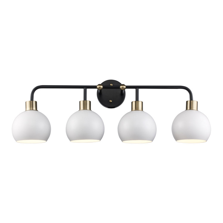 Trans Globe Imports - 22534 BKAG-WH - Four Light Vanity - Indigo - Black/Antique Gold White