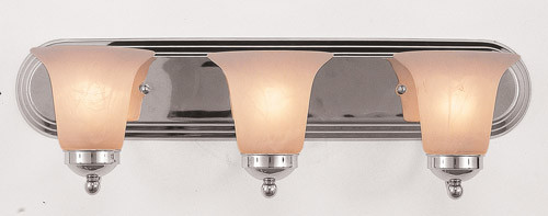 Trans Globe Imports - 3503 PC - Three Light Vanity Bar - Rusty - Polished Chrome