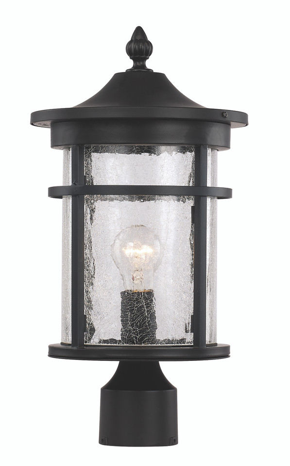 Trans Globe Imports - 40383 BK - One Light Postmount Lantern - Avalon - Black Trans Globe Imports - 40383 BK - One Light Postmount Lantern - Avalon - Black