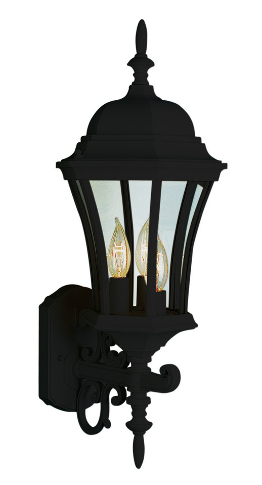 Trans Globe Imports - 4503 BK - Three Light Wall Lantern - Burlington II - Black Trans Globe Imports - 4503 BK - Three Light Wall Lantern - Burlington II - Black