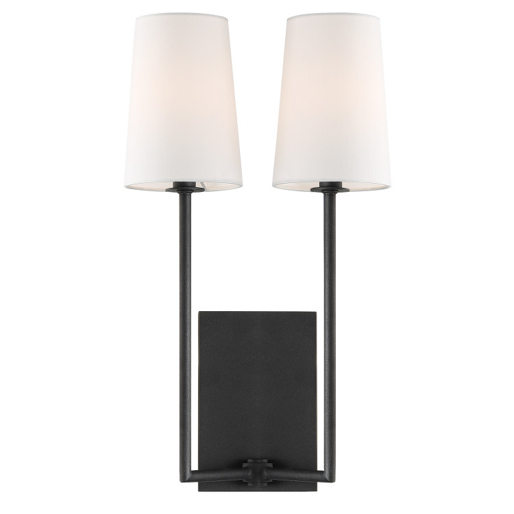 Crystorama - LEN-252-BF - Two Light Wall Sconce - Lena - Black Forged Crystorama - LEN-252-BF - Two Light Wall Sconce - Lena - Black Forged