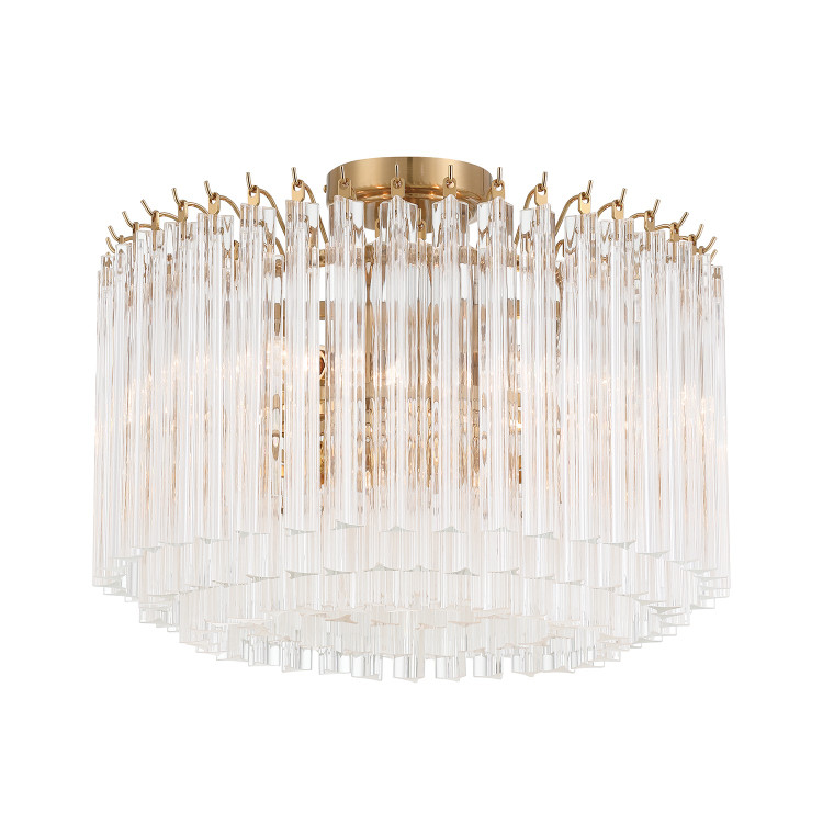 Crystorama - LOF-5005-AG_CEILING - Five Light Semi Flush Mount - Lofton - Aged Brass