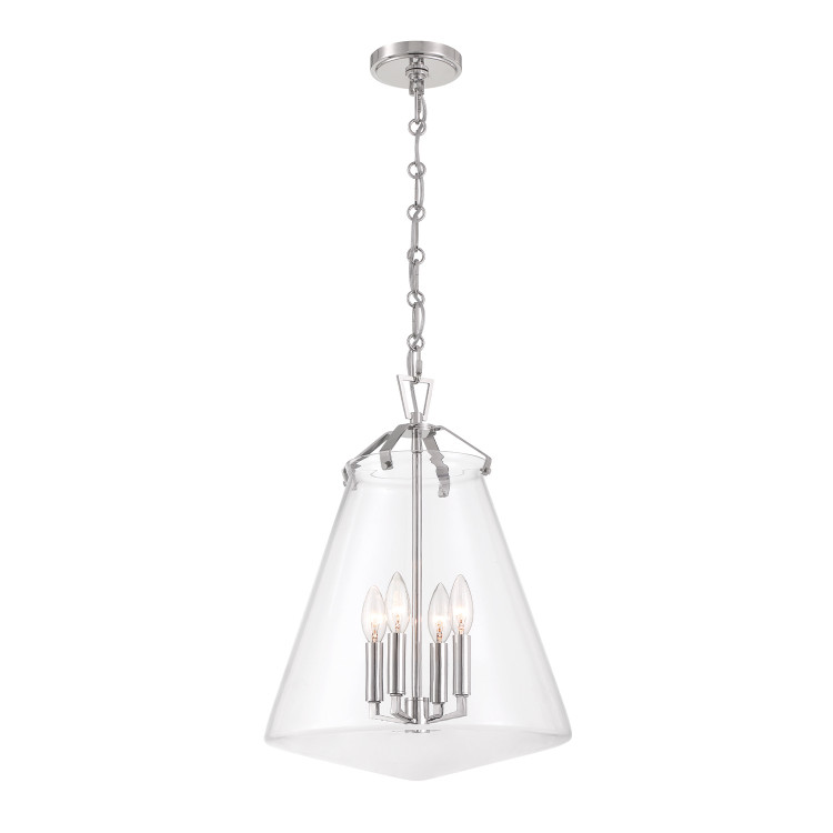 Crystorama - VSS-7015-PN - Four Light Pendant - Voss - Polished Nickel