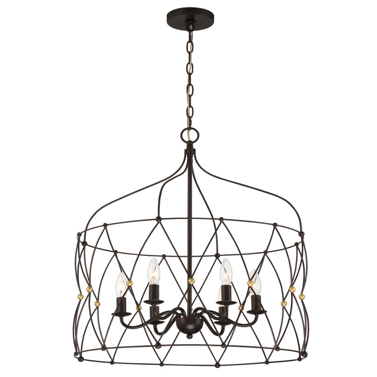 Crystorama - ZUC-A9035-EB-GA - Six Light Chandelier - Zucca - English Bronze + Antique Gold