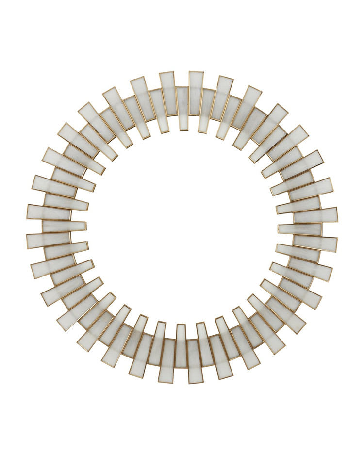 Currey and Company - 1000-0145 - Mirror - Glasdele Round Mirror - Antique Brass/White/Mirror