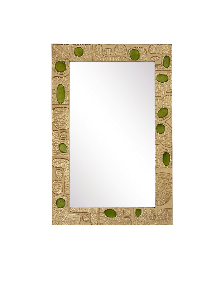 Currey and Company - 1000-0157 - Mirror - Beau Monde - Gold/Green