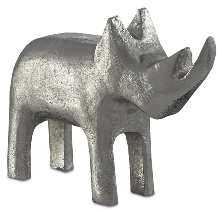 Currey and Company - 1200-0083 - Rhino - Kano Collection - Silver