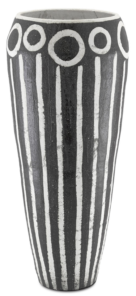 Currey and Company - 1200-0318 - Urn - Cairo Urn - Textured Black/White