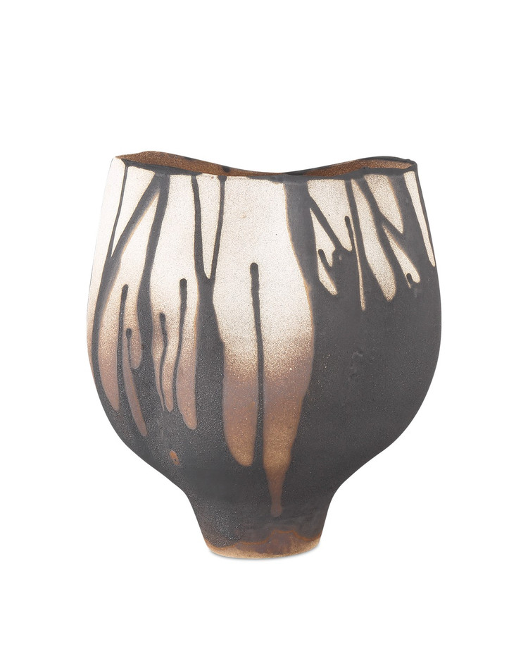 Currey and Company - 1200-0873 - Vase - Inoue Collection - Black/Off-White
