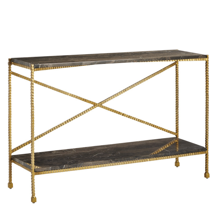 Currey and Company - 4000-0173 - Console Table - Flying Collection - Natural/Gold