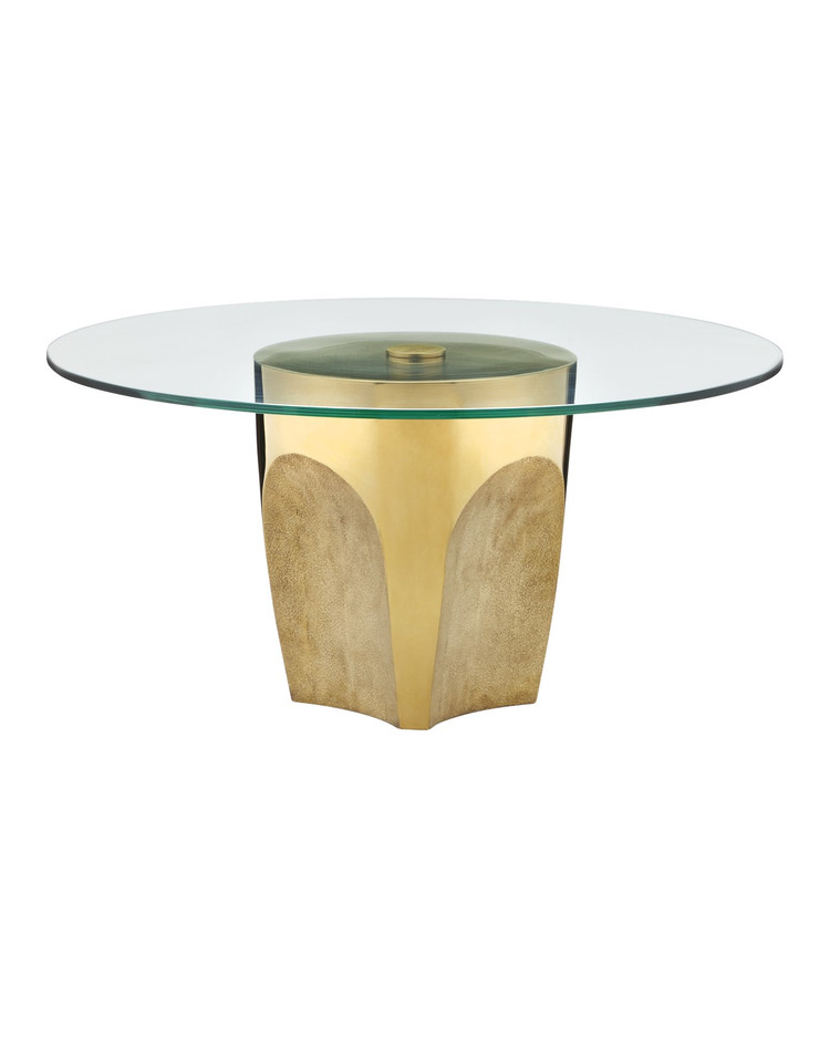 Currey and Company - 4000-0217 - Cocktail Table - Lemy Collection - Polished Brass / Clear
